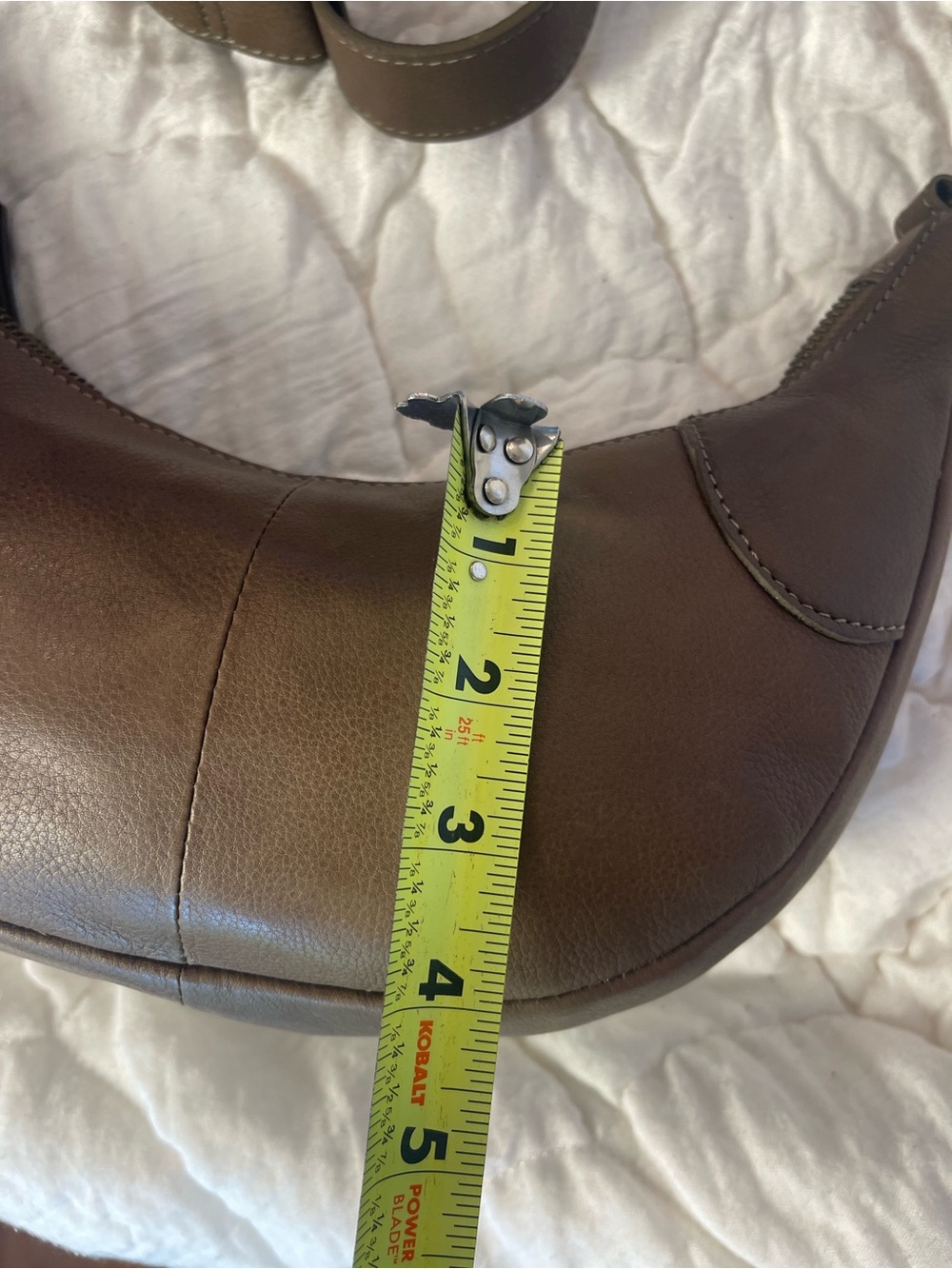 Born Olive Green Genuine Leather Crescent Shoulder Hobo Quiet Luxury Minimalist - Picture 15 of 16